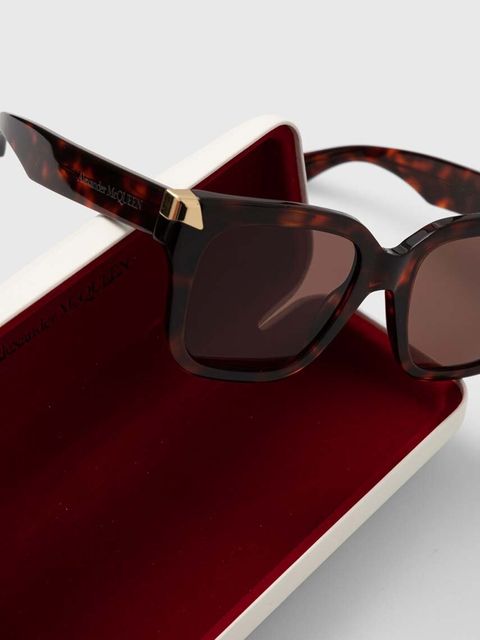Alexander McQueen okulary przeciwsłoneczne damskie kolor brązowy AM0440S