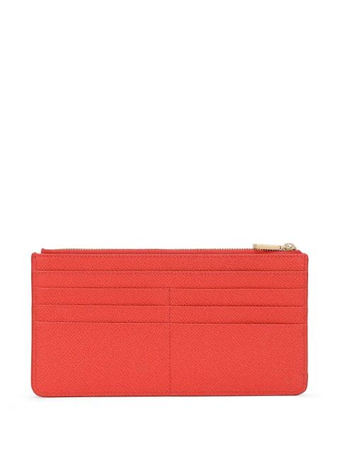 Dolce & Gabbana logo-plaque leather card holder - Orange
