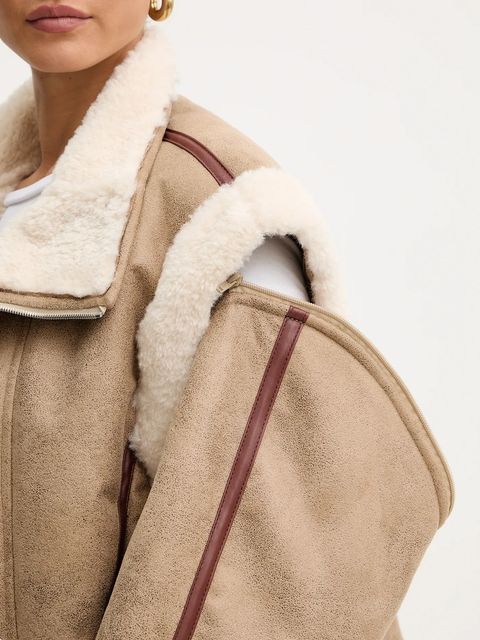 BOSS Orange kurtka kolor beżowy przejściowa 50548600