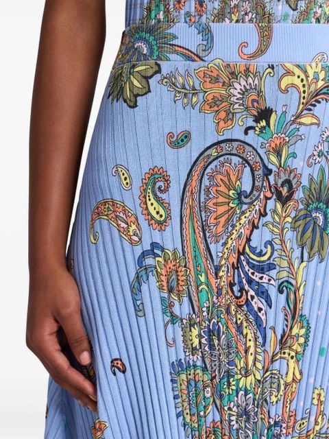 ETRO ribbed-knit skirt - Blue