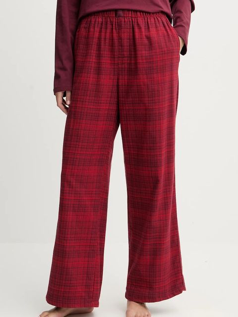 Calvin Klein Underwear piżama bawełniana damska kolor bordowy bawełniana LV00QS7579