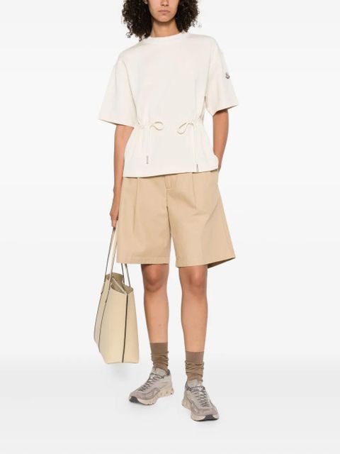 Moncler drawstring-waist cotton T-shirt - Neutrals - zdjęcie produktu nr 2
