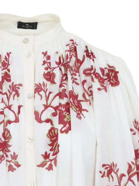 ETRO floral-print buttoned shirt - White