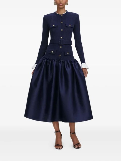 Self-Portrait belted midi dress - Blue - zdjęcie produktu nr 1