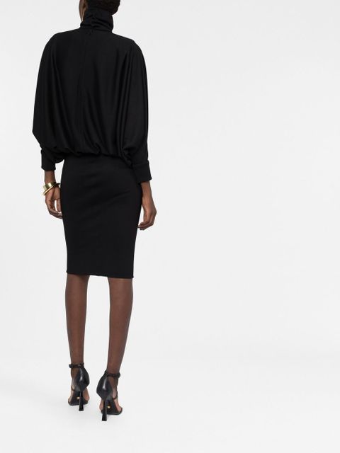 Saint Laurent roll-neck mini dress - Black