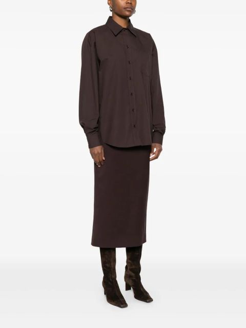 The Frankie Shop button-down chest-pocket shirt - Brown