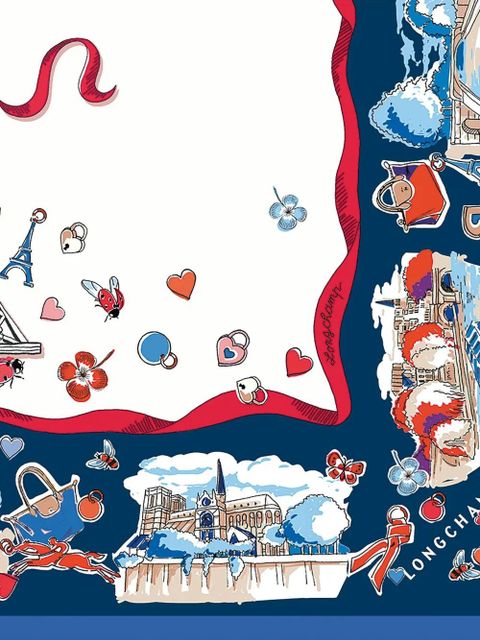 Longchamp Equestrian Tower silk scarf - White - zdjęcie produktu nr 2