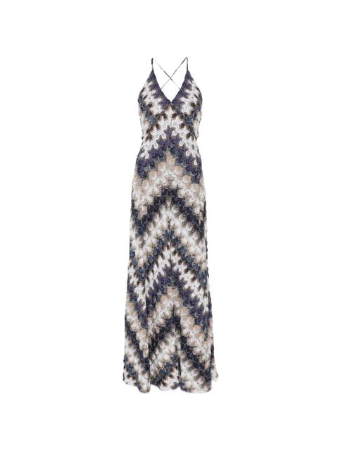 Missoni zigzag-pattern V-neck maxi dress - Blue - zdjęcie produktu nr 1