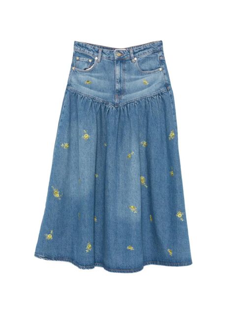 GANNI floral-print maxi skirt - Blue - zdjęcie produktu nr 1