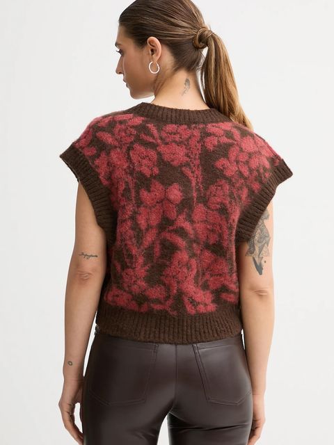 United Colors of Benetton kamizelka z domieszką moheru damski kolor brązowy 1VAAE403E