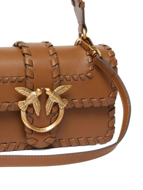 PINKO braided-leather crossbody bag - Brown