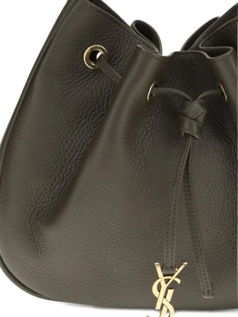 Saint Laurent drawstring leather shoulder bag - Black