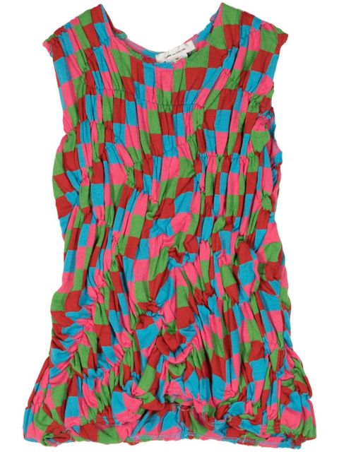 Comme Des Garçons check-pattern ruched top - Pink - zdjęcie produktu nr 1