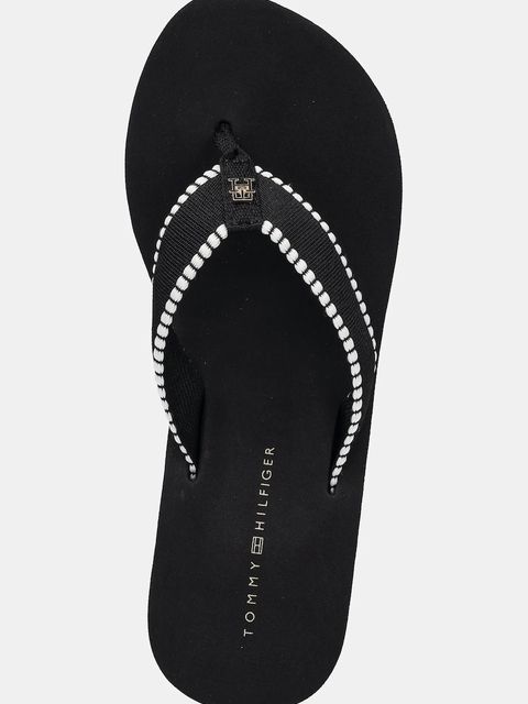 Tommy Hilfiger japonki WEDGE BEACH SANDAL damskie kolor czarny na koturnie FW0FW08738 - zdjęcie produktu nr 2