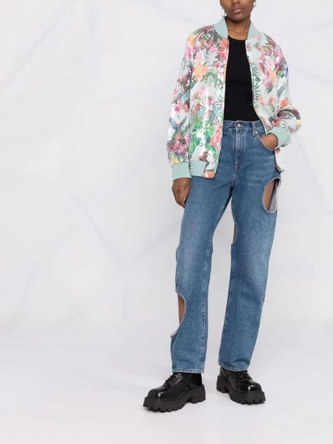 Golden Goose floral-print bomber jacket - Green