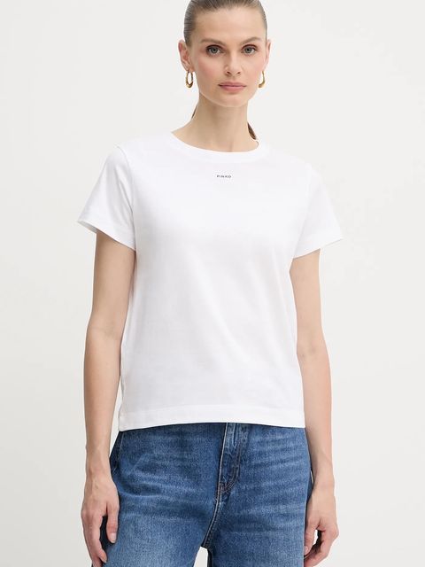 Pinko t-shirt bawełniany damski kolor biały 100373 A2RE - zdjęcie produktu nr 1