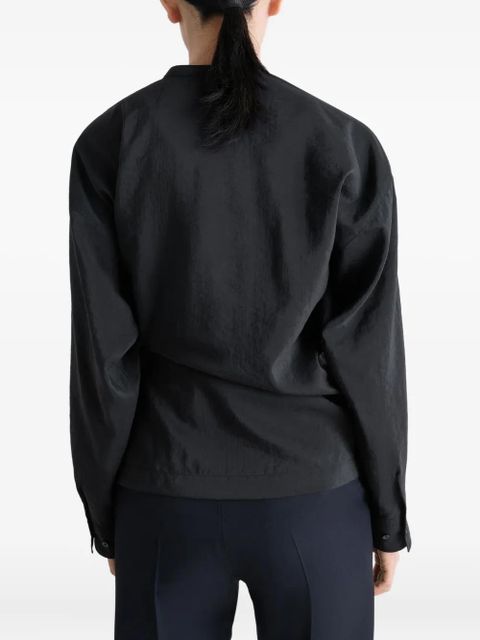 LEMAIRE pleated raglan-sleeve shirt - Black