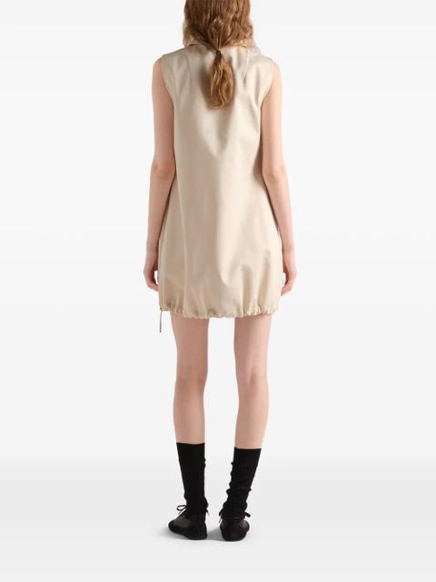 Prada half-zip drawstring-hem mini dress - Neutrals