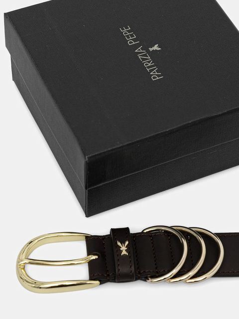 Patrizia Pepe pasek skórzany damski kolor brązowy 8W0069 L048 - zdjęcie produktu nr 2