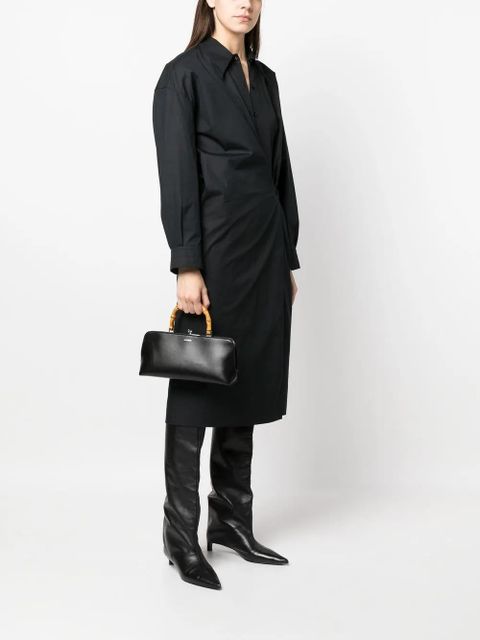 Jil Sander Goji bamboo-handle leather bag - Black - zdjęcie produktu nr 2