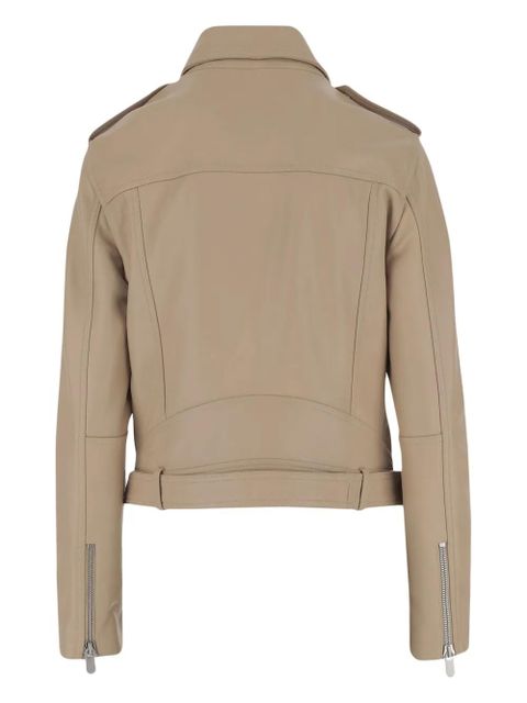 PINKO leather biker jacket - Neutrals - zdjęcie produktu nr 2