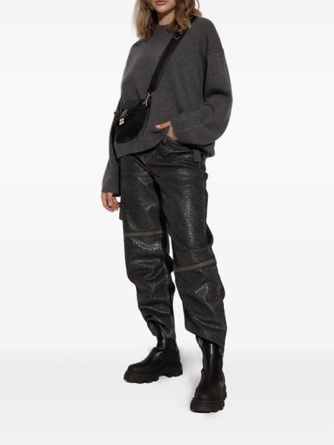 GANNI 55mm leather ankle boots - Black