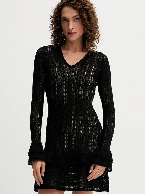 Twinset sukienka kolor czarny mini prosta 252TP3180 - zdjęcie produktu nr 1