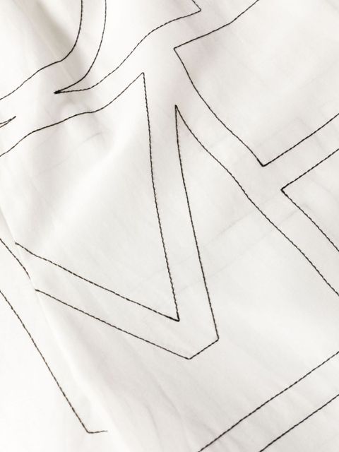 TOTEME embroidered-monogram trousers - White - zdjęcie produktu nr 2