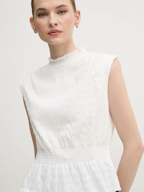 OUI bluzka damska kolor biały gładka 91991