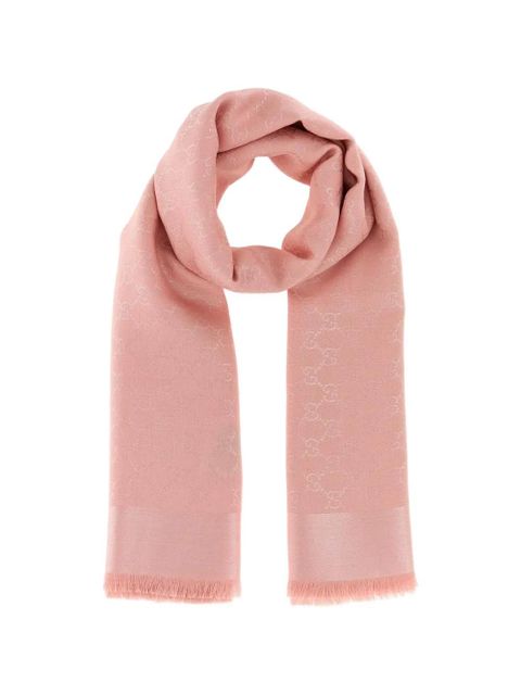 Gucci logo fringed scarf - Pink - zdjęcie produktu nr 1
