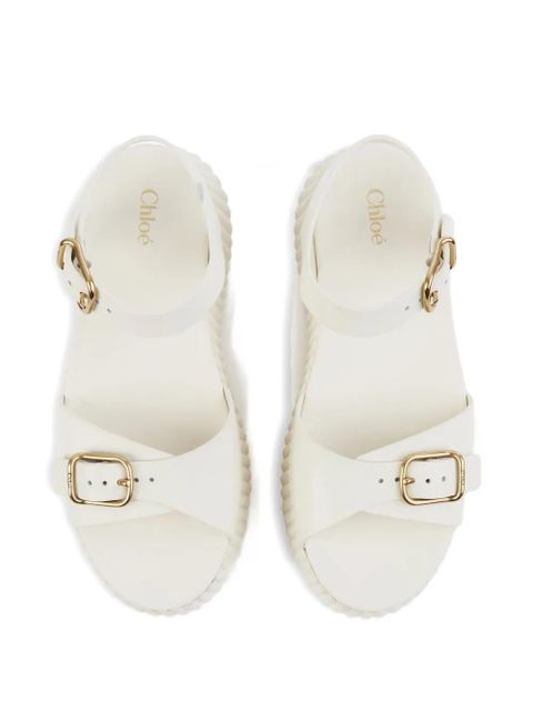 Chloé 80mm buckle-fastening platform sandals - White