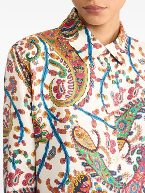 ETRO paisley-print silk shirt - White