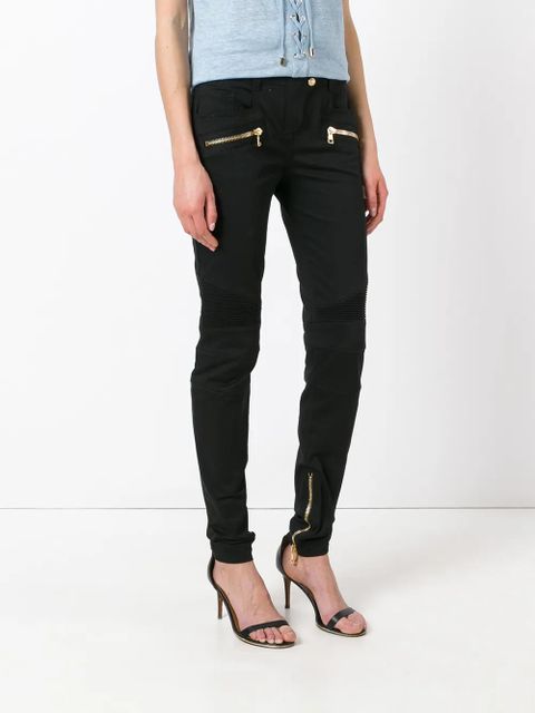 Balmain skinny biker trousers - Black