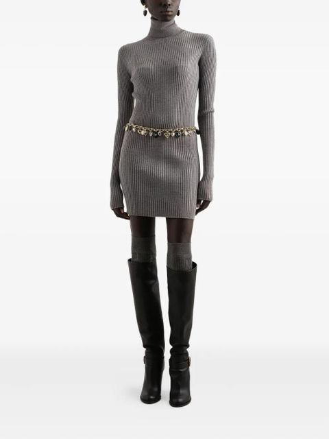 Dolce & Gabbana ribbed turtleneck mini dress - Grey - zdjęcie produktu nr 2