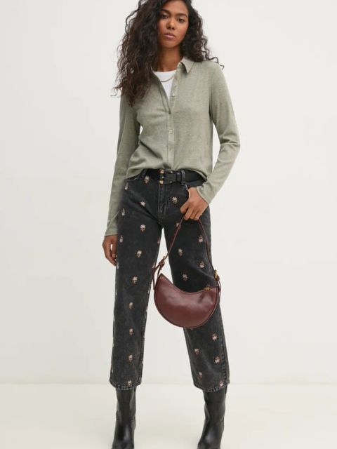 Pedro del Hierro koszula damska kolor szary regular z kołnierzykiem klasycznym 8628738