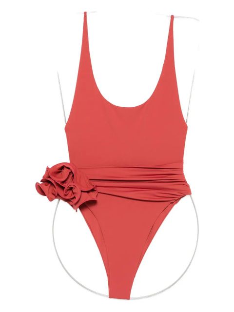 Magda Butrym floral-appliqué swimsuit - Red