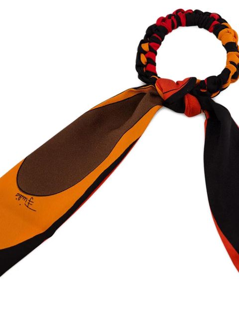 PUCCI Marmo-print bow scrunchie - Black