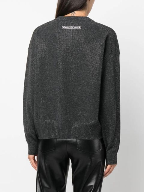 Alexander Wang rhinestone-embellished wool jumper - Grey