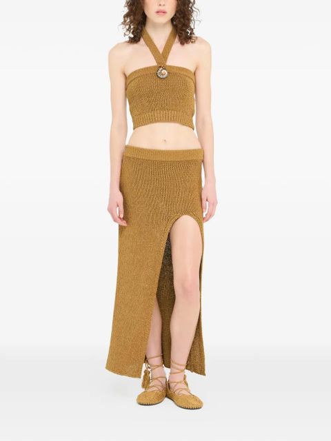 Alanui halterneck embellished tank top - Brown - zdjęcie produktu nr 2