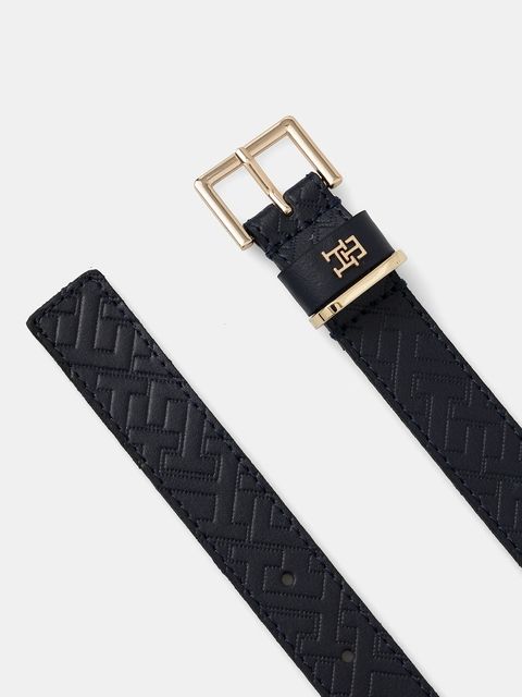 Tommy Hilfiger pasek skórzany damski kolor granatowy AW0AW17974 - zdjęcie produktu nr 2