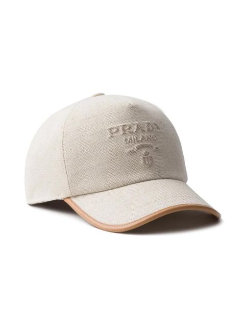 Prada logo-debossed baseball cap - Neutrals - zdjęcie produktu nr 1