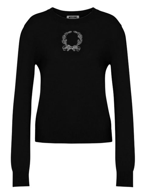 Moschino Laurel Crown embroidered logo sweater - Black - zdjęcie produktu nr 1