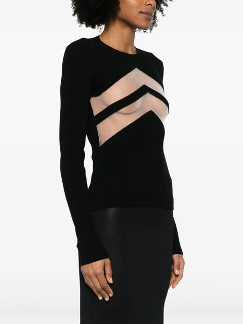 Jean Paul Gaultier chevron-detail sweater - Black