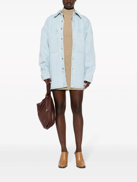 Nanushka Beaux sun-bleached denim shirt - Blue - zdjęcie produktu nr 2