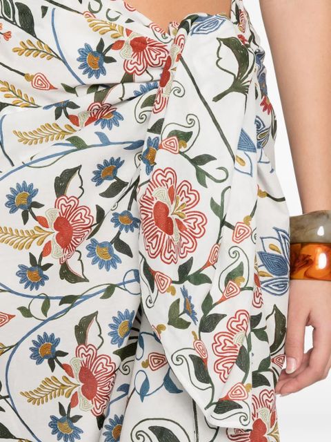 FARM Rio floral-print sarong - White