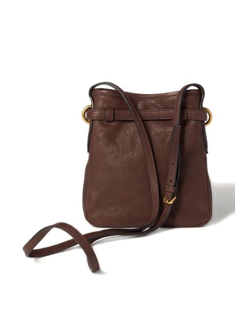 Miu Miu embossed-logo leather pouch - Brown