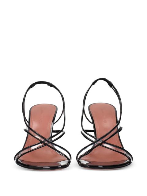 Amina Muaddi Lena flared-heel sandals - White
