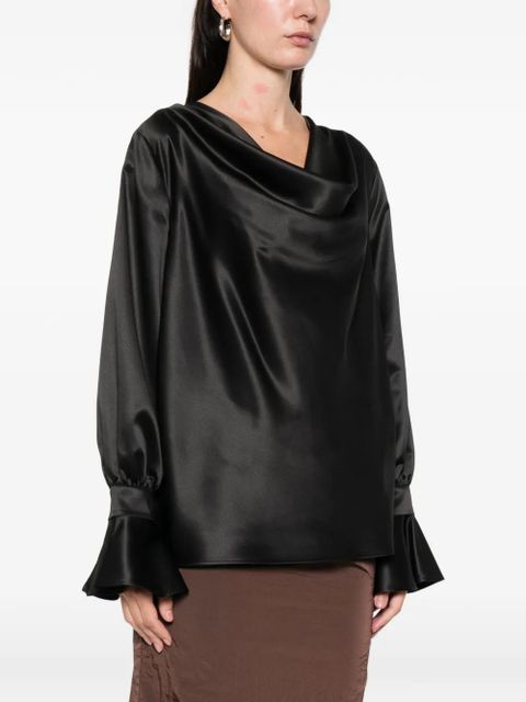 PINKO Filipa cowl-neck long-sleeve blouse - Black