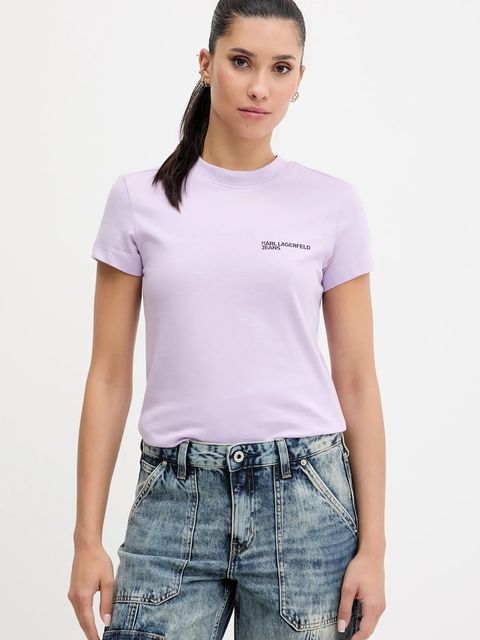 Karl Lagerfeld Jeans t-shirt bawełniany damski kolor fioletowy A1W17004 - zdjęcie produktu nr 1