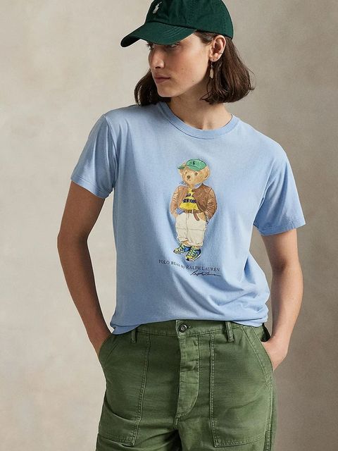 Polo Ralph Lauren t-shirt bawełniany damski kolor niebieski 211971730 - zdjęcie produktu nr 1